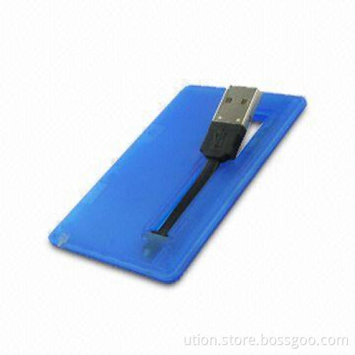 Credit Card-shaped USB Memory Drive with Free Sample, 10Mbps Reading and 8Mbps Writing Speed